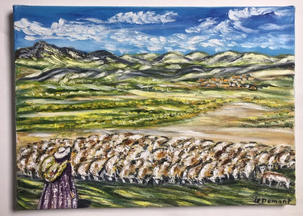 Bolivie : la bergère et ses moutons dans la plaine