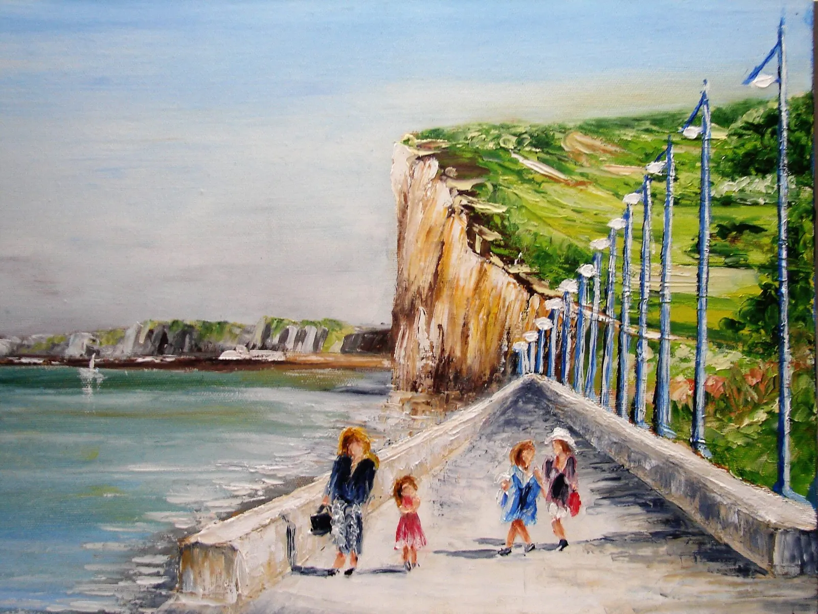 Pourville-sur mer :  promenade en bord de mer