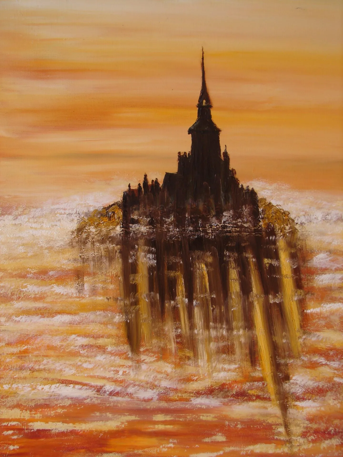 Le Mont-Saint-Michel : brumes du soir