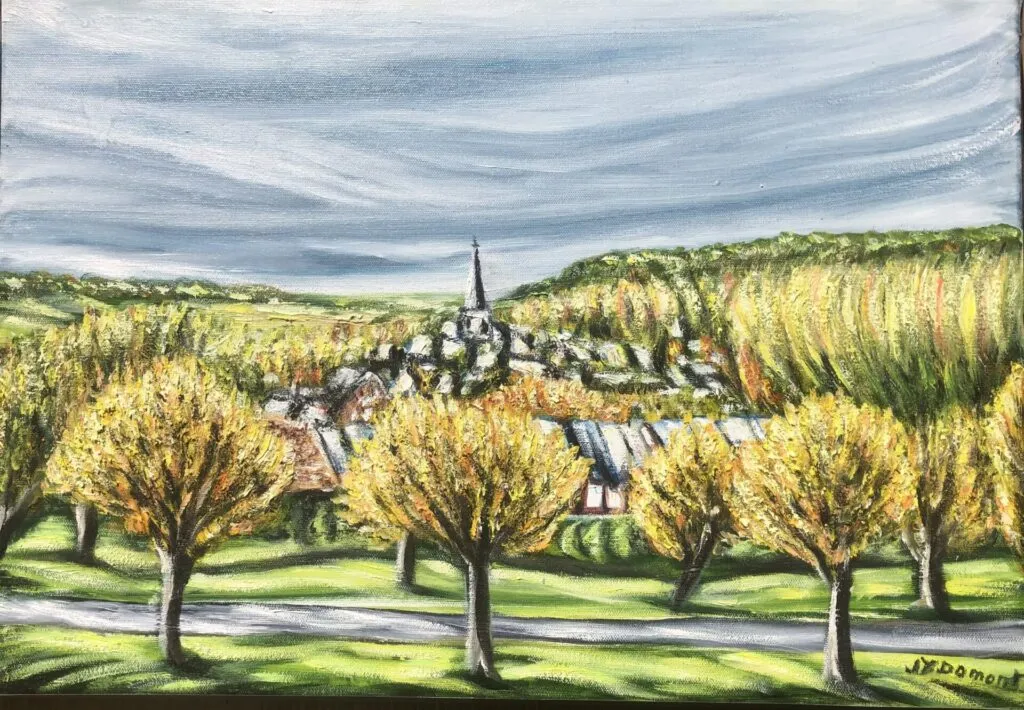 Bures-en-Bray : couleurs d'automne sur l'allée des tilleuls