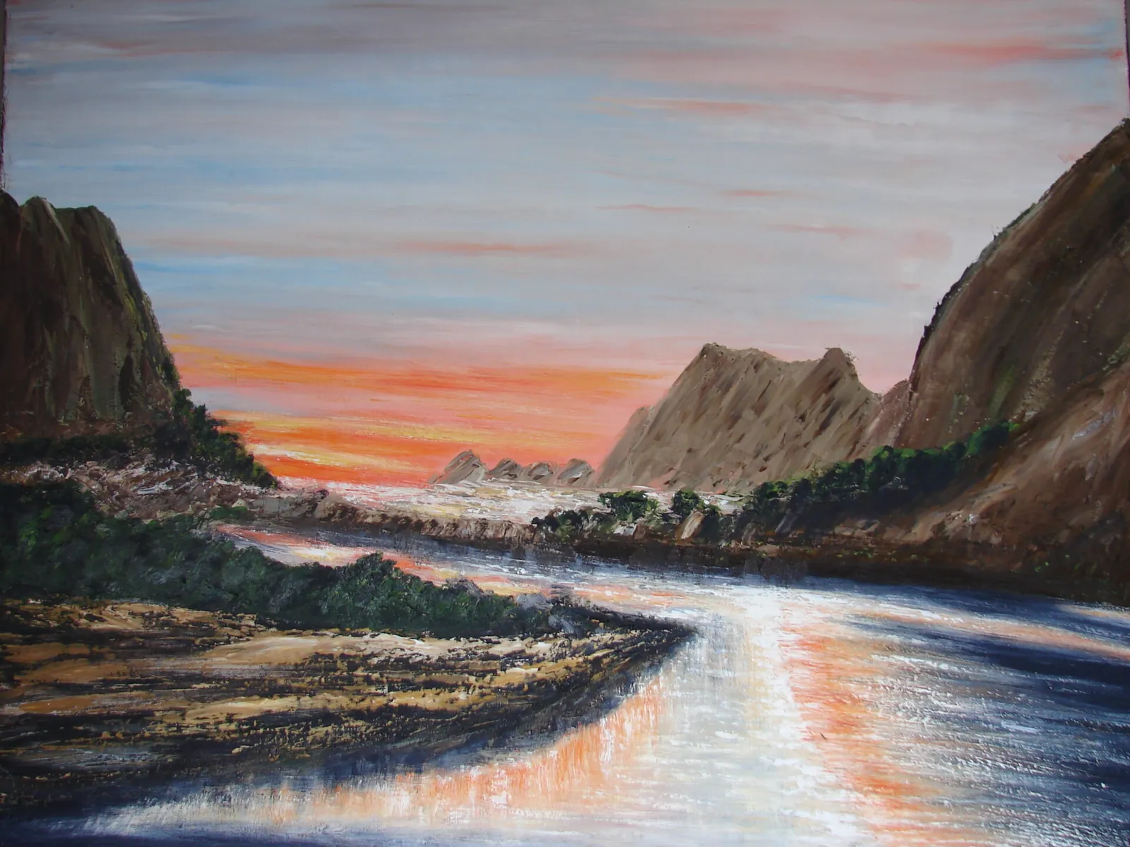 Laos : coucher de soleil dans les montagnes