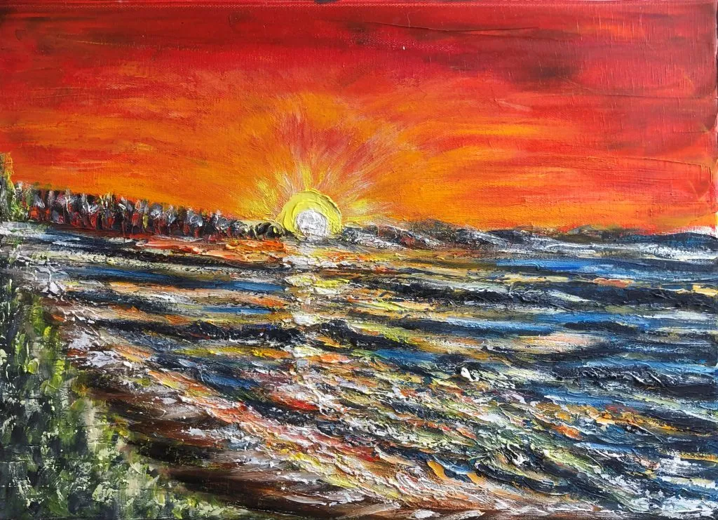 Chili : coucher de soleil sur l'océan Pacifique