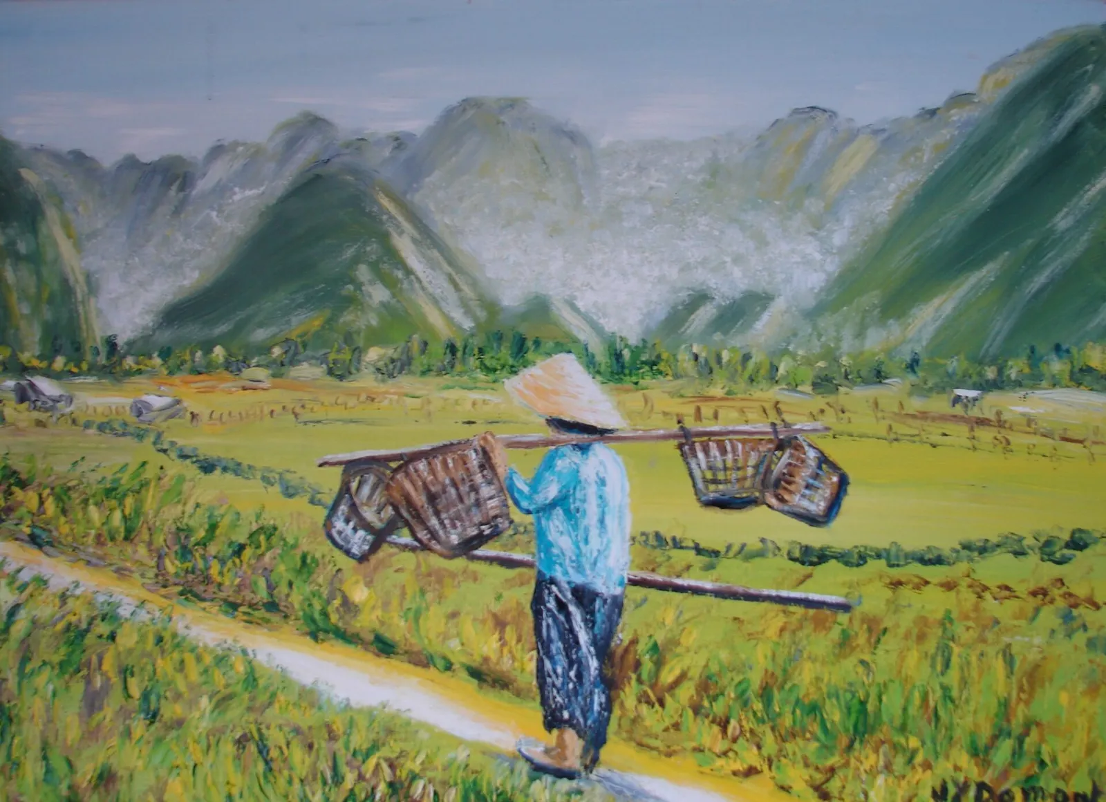 Laos : départ aux champs au soleil levant