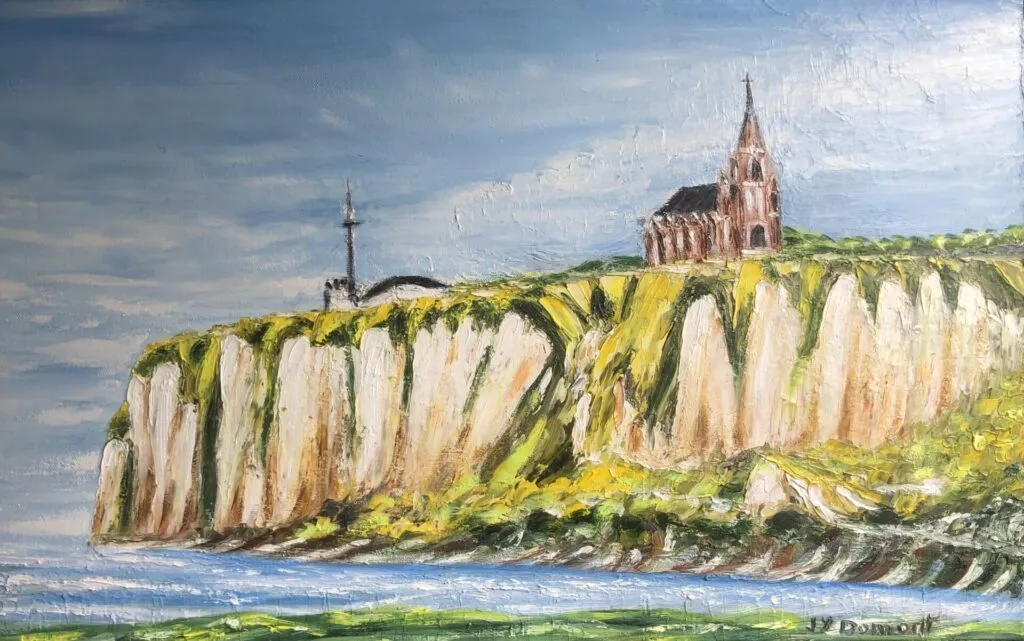 Dieppe : la chapelle Bonsecours sur les falaises