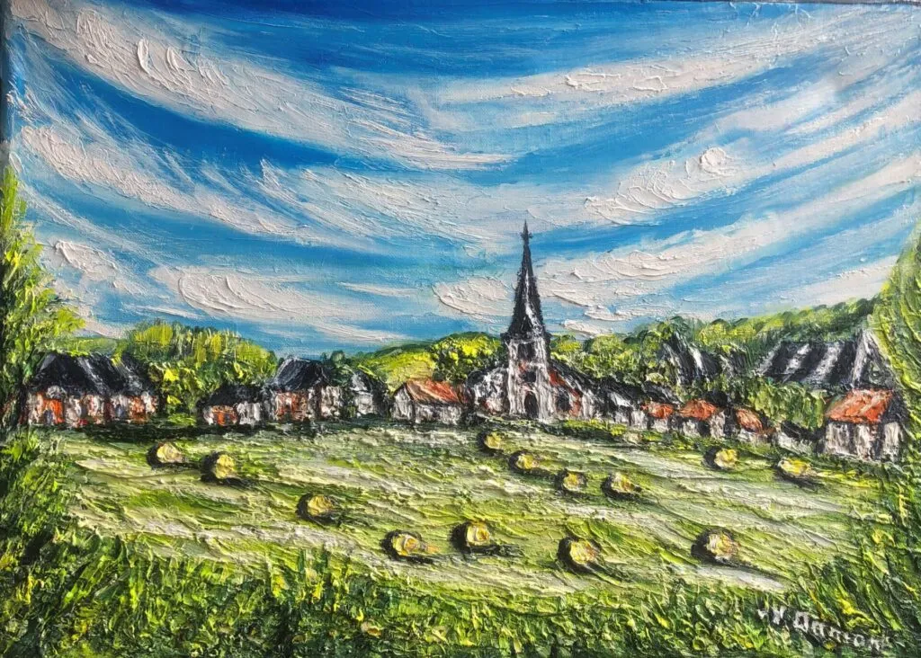 Le village de Mesnières-en-Bray depuis l'avenue verte