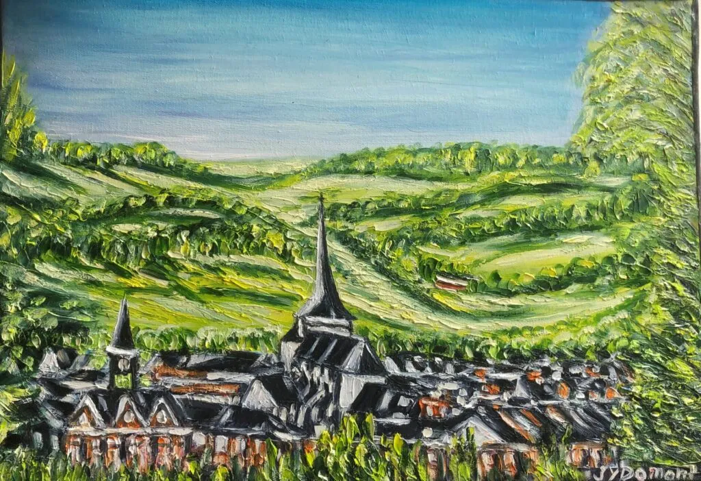 Le village de Neufchâtel-en-Bray depuis la vielle côte