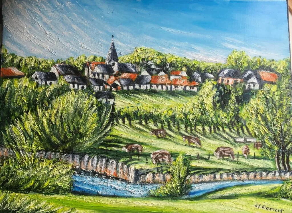 Le village de Quièvrecourt depuis l'avenue verte