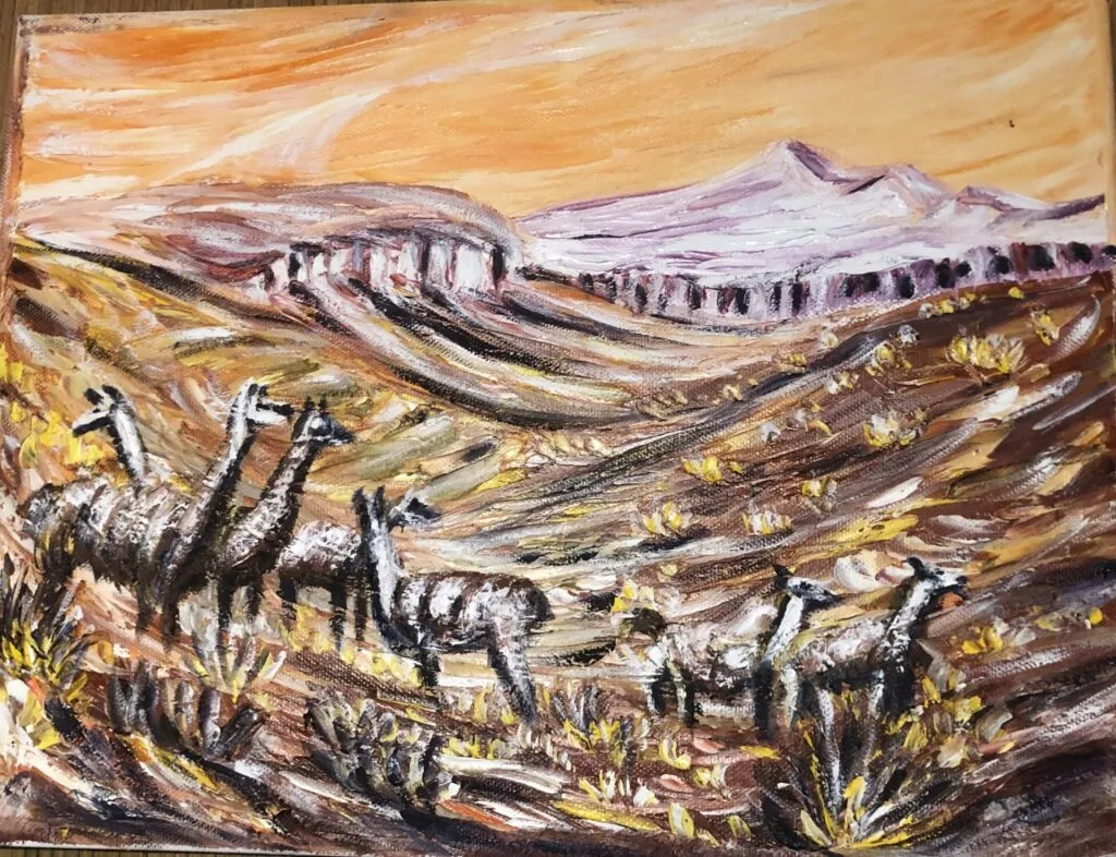 Chili : les lamas dans le désert d'Atacama
