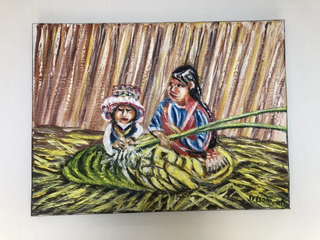 Pérou : la découpe des roseaux par les Uros