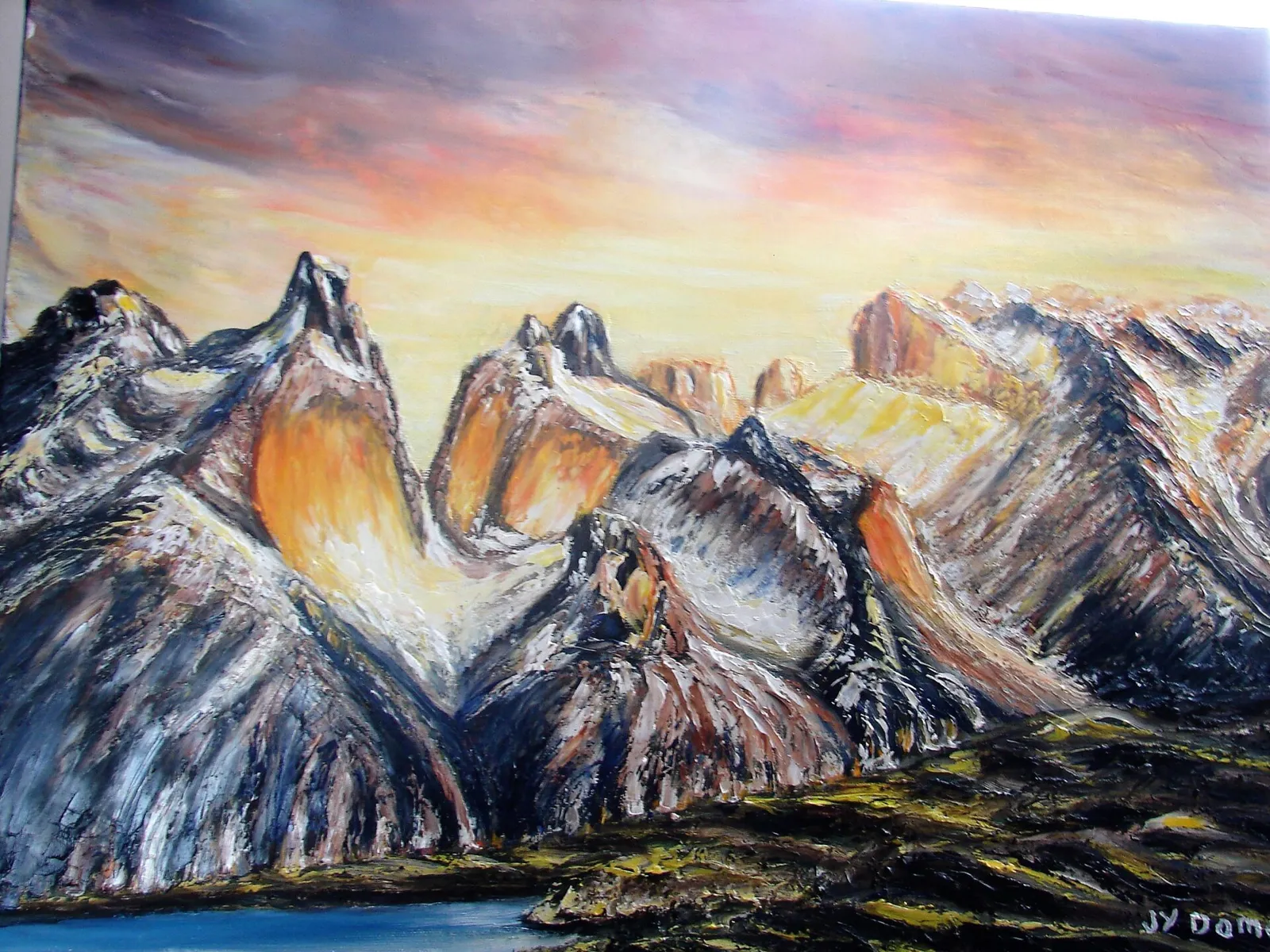 Chili : soleil couchant sur les montagnes de Patagonie