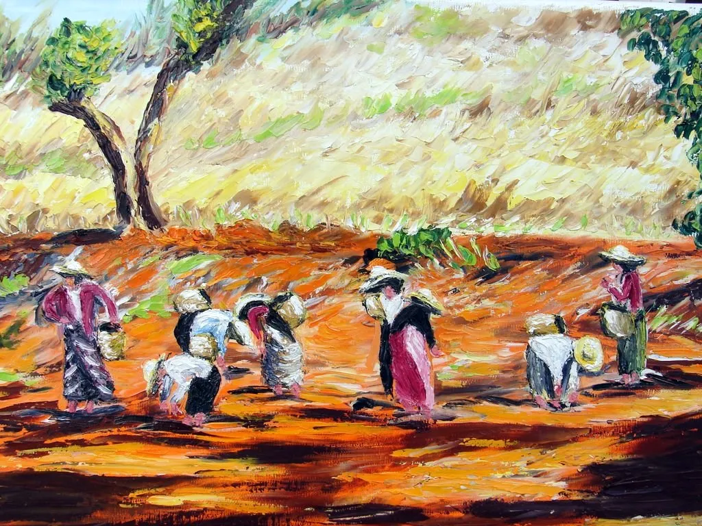 Birmanie : travail aux champs