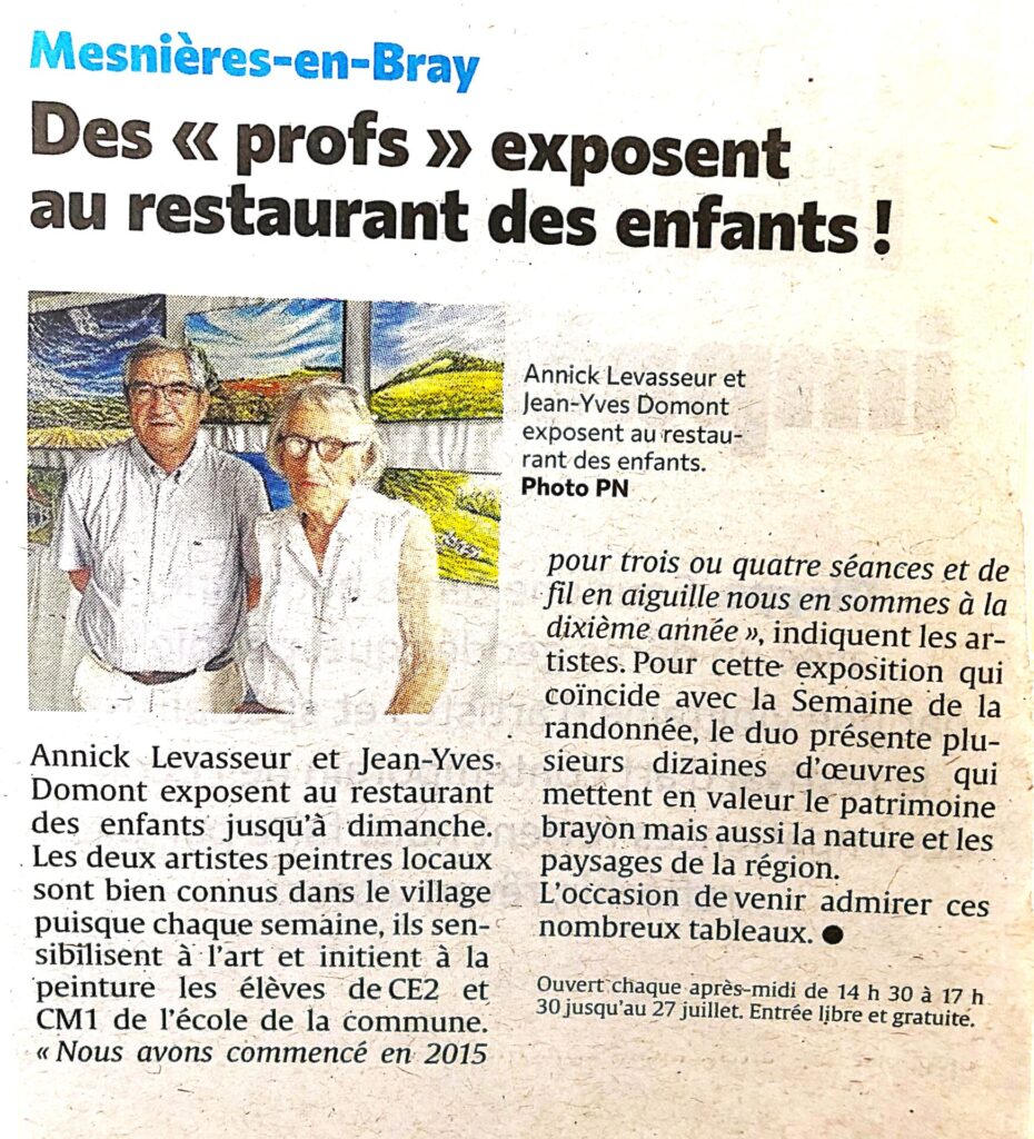 Article de presse sur Jean-Yves Domont, 2025