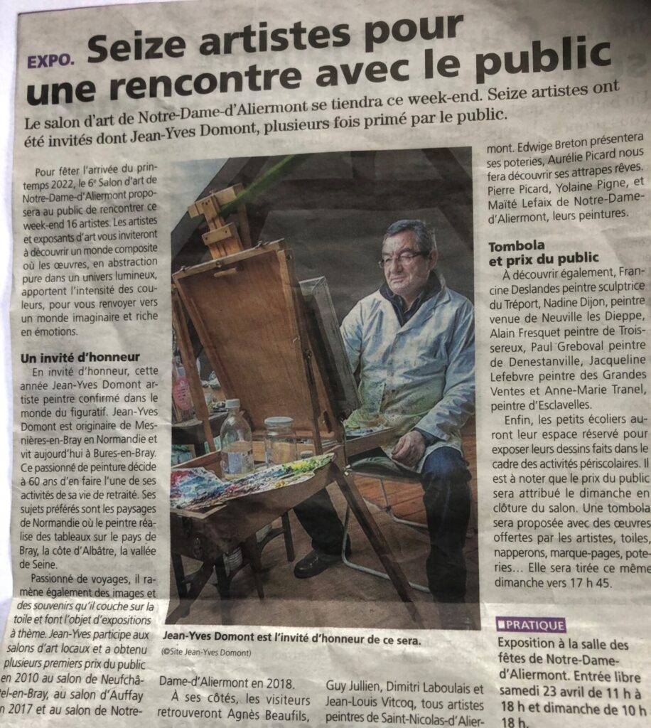 Article de presse sur Jean-Yves Domont, 2024
