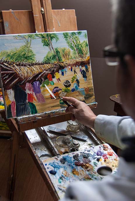 Jean-Yves Domont dans son atelier de peinture, photo 5